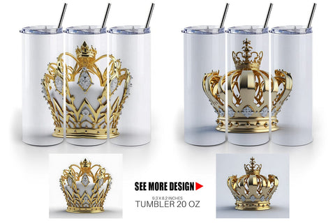 Tumbler Wrap King Crown Gold Sublimation artnoy 
