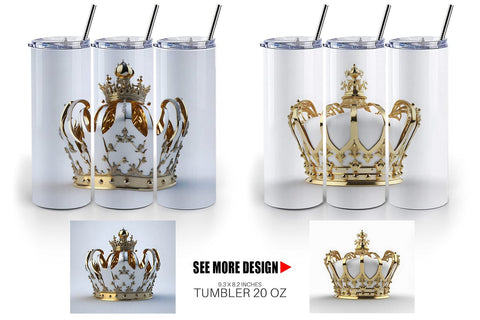 Tumbler Wrap King Crown Gold Sublimation artnoy 