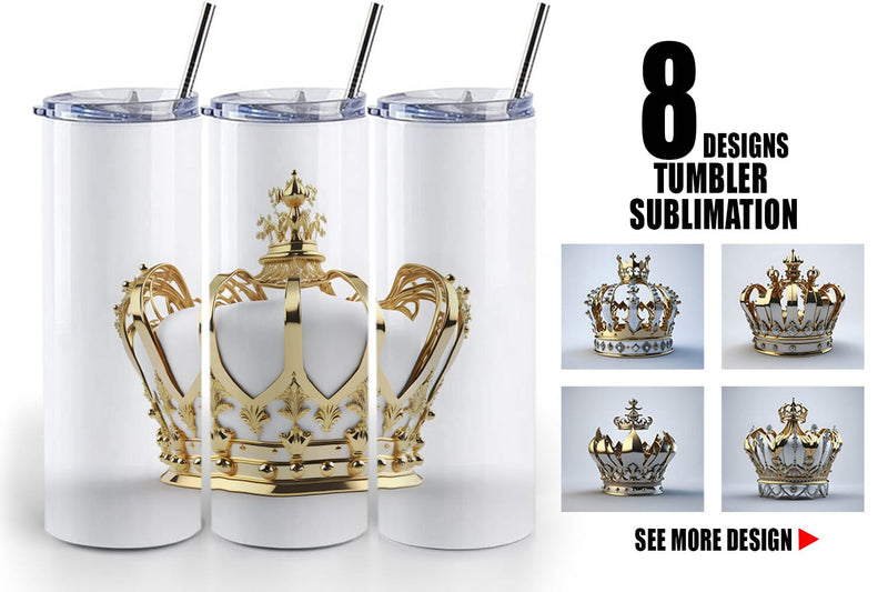 Tumbler Wrap King Crown Gold Sublimation artnoy 