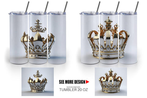 Tumbler Wrap King Crown Gold Sublimation artnoy 
