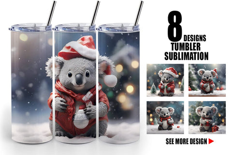 Tumbler Wrap Koala Christmas Sublimation artnoy 