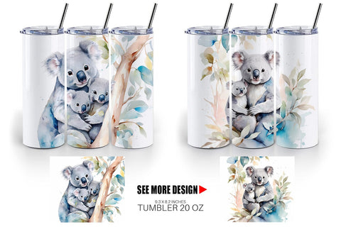 Tumbler Wrap Koala Mother Day Sublimation artnoy 
