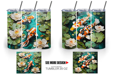 Tumbler Wrap Koi Fish Sublimation artnoy 