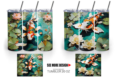 Tumbler Wrap Koi Fish Sublimation artnoy 