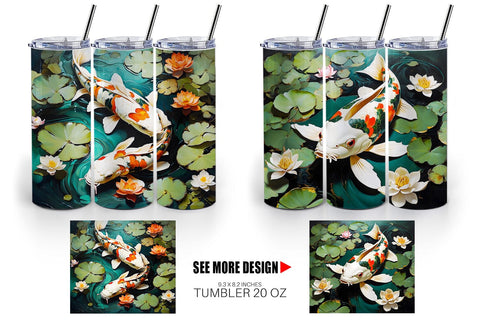 Tumbler Wrap Koi Fish Sublimation artnoy 