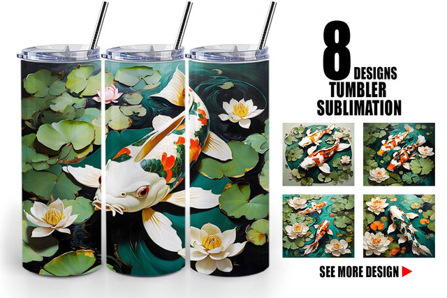 Tumbler Wrap Koi Fish Sublimation artnoy 
