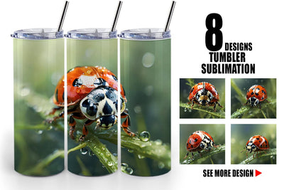 Tumbler Wrap Ladybug on grass Sublimation artnoy 