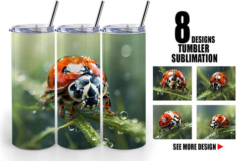 Tumbler Wrap Ladybug on grass Sublimation artnoy 