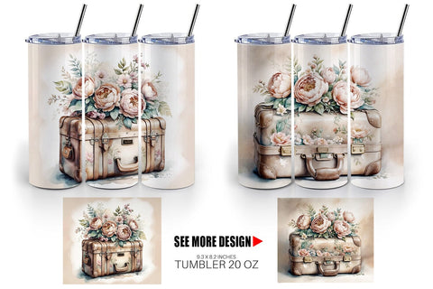 Tumbler Wrap Leather Suitcase Sublimation artnoy 