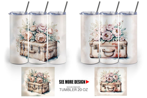 Tumbler Wrap Leather Suitcase Sublimation artnoy 