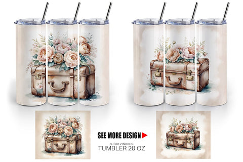 Tumbler Wrap Leather Suitcase Sublimation artnoy 
