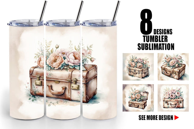 Tumbler Wrap Leather Suitcase Sublimation artnoy 