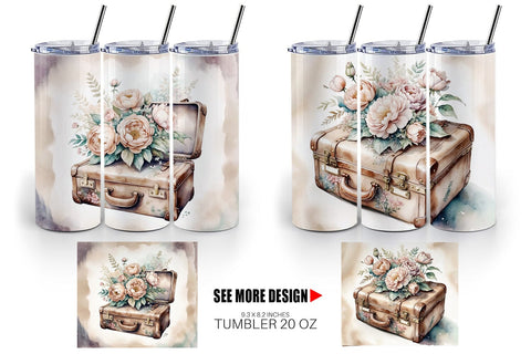 Tumbler Wrap Leather Suitcase Sublimation artnoy 