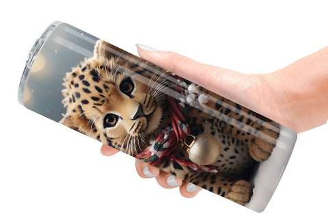 Tumbler Wrap Leopard Christmas Sublimation artnoy 