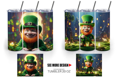 Tumbler Wrap Leprechaun Patrick's Day Sublimation artnoy 