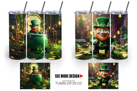 Tumbler Wrap Leprechaun Patrick's Day Sublimation artnoy 