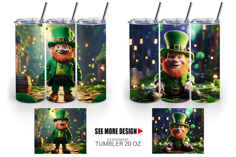 Tumbler Wrap Leprechaun Patrick's Day Sublimation artnoy 
