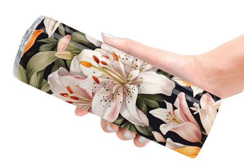 Tumbler Wrap Lily Pattern Sublimation artnoy 