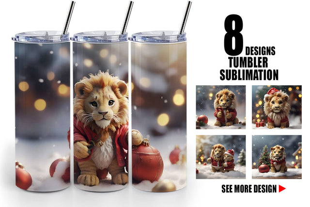 Tumbler Wrap Lion Christmas Sublimation artnoy 