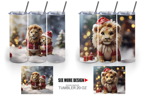 Tumbler Wrap Lion Christmas Sublimation artnoy 