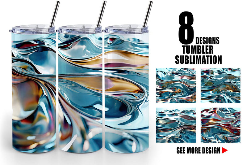 Tumbler Wrap Liquid Metal Flow Sublimation artnoy 