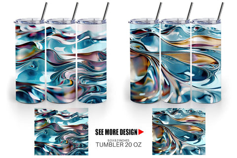 Tumbler Wrap Liquid Metal Flow Sublimation artnoy 
