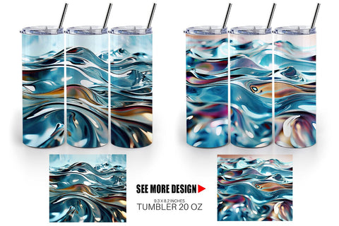 Tumbler Wrap Liquid Metal Flow Sublimation artnoy 