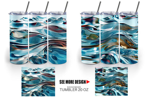 Tumbler Wrap Liquid Metal Flow Sublimation artnoy 