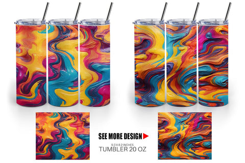 Tumbler Wrap Liquid Multicolor Sublimation artnoy 