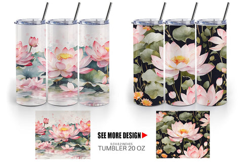 Tumbler Wrap Lotus Pattern Sublimation artnoy 