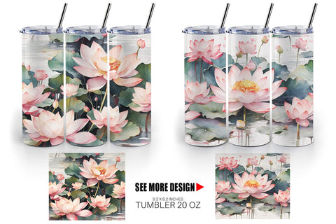 Tumbler Wrap Lotus Pattern Sublimation artnoy 