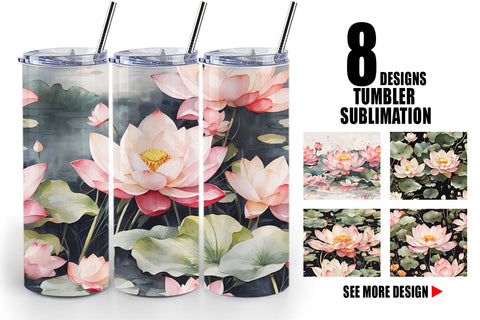 Tumbler Wrap Lotus Pattern Sublimation artnoy 
