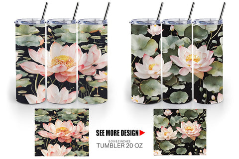 Tumbler Wrap Lotus Pattern Sublimation artnoy 