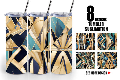 Tumbler Wrap Luxury Art Deco Geometric Sublimation artnoy 