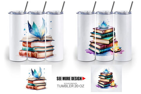 Tumbler Wrap Magical Books Sublimation artnoy 