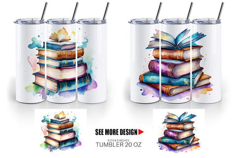 Tumbler Wrap Magical Books Sublimation artnoy 