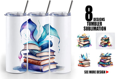 Tumbler Wrap Magical Books Sublimation artnoy 