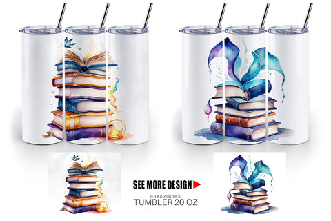 Tumbler Wrap Magical Books Sublimation artnoy 