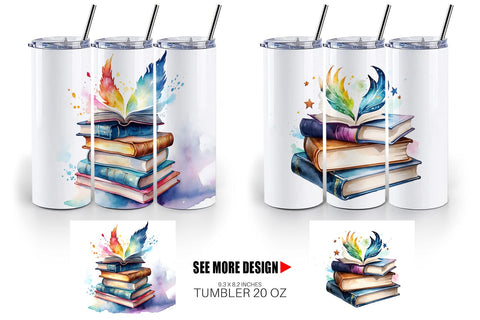 Tumbler Wrap Magical Books Sublimation artnoy 