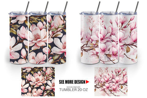 Tumbler Wrap Magnolia Pattern Sublimation artnoy 