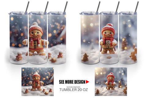 Tumbler Wrap Man Gingerbread Christmas Sublimation artnoy 