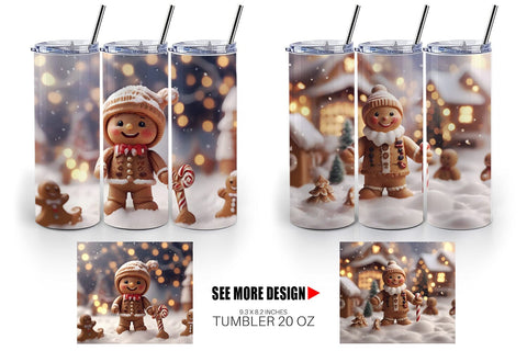 Tumbler Wrap Man Gingerbread Christmas Sublimation artnoy 