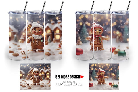 Tumbler Wrap Man Gingerbread Christmas Sublimation artnoy 