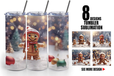 Tumbler Wrap Man Gingerbread Christmas Sublimation artnoy 