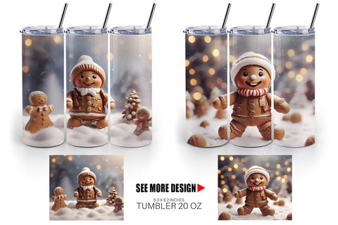 Tumbler Wrap Man Gingerbread Christmas Sublimation artnoy 