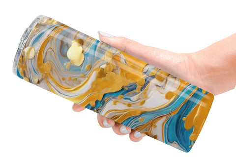 Tumbler Wrap Marble Liquid with gold Sublimation artnoy 