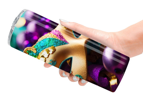 Tumbler Wrap Mardi Gras Glitter Sublimation artnoy 