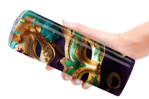 Tumbler Wrap Mardi Gras Masks Sublimation artnoy 