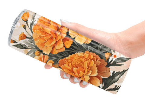 Tumbler Wrap Marigold Pattern Sublimation artnoy 