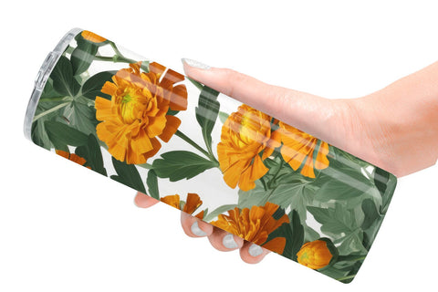 Tumbler Wrap Marigolds Pattern Sublimation artnoy 